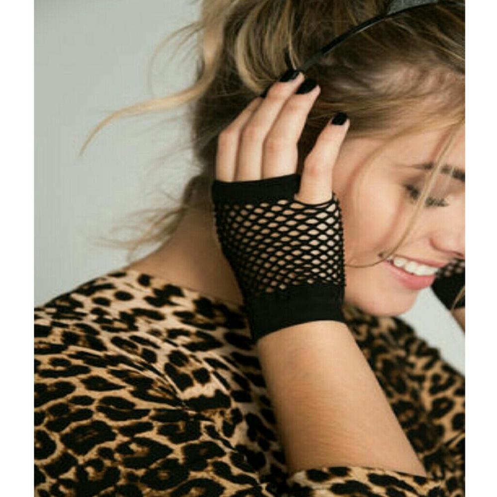 [Yellow] Punk Fishnet Gloves